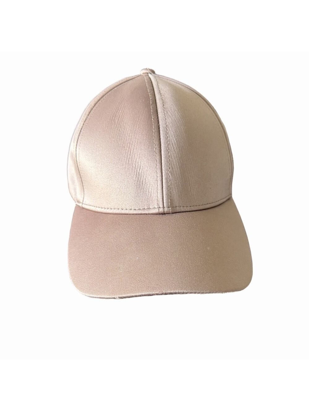 Wilfred Free Tan/Rose Gold Satin Baseball Cap. OSFM